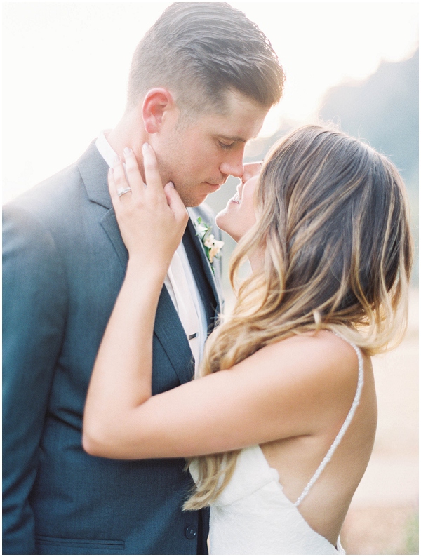 intimate bride and groom portraits after sunset at Bridgewater Farm in Scotts Valley