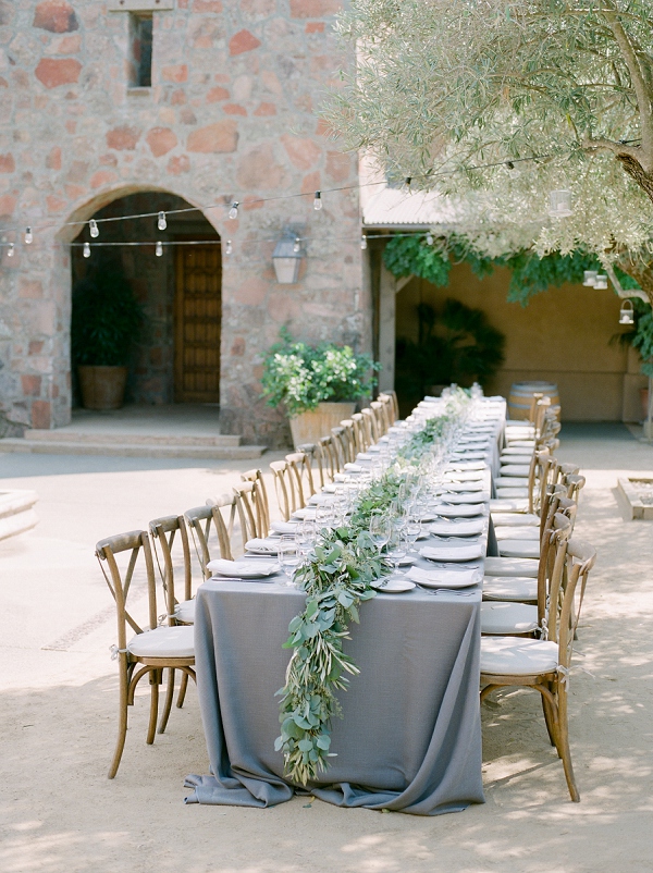 long farm tables for wedding