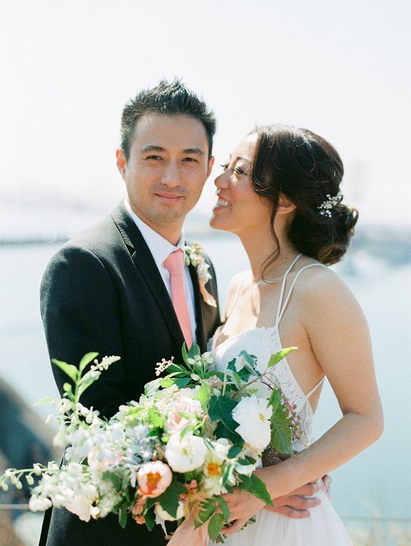 bride kissing groom San Francisco elopement