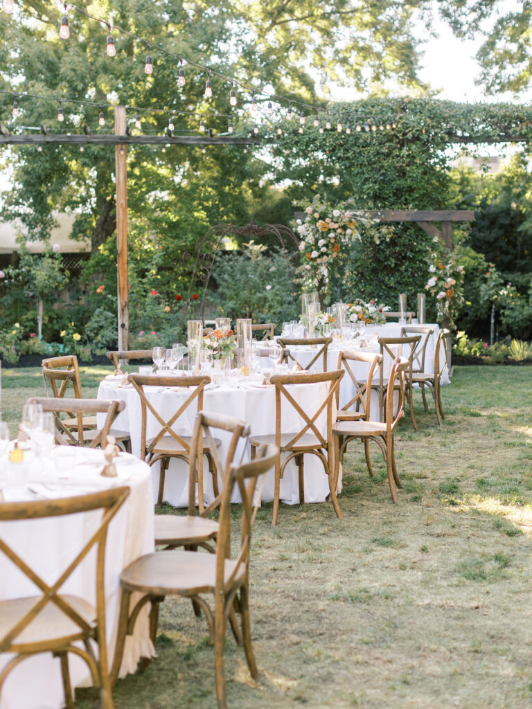 tables and chairs Tres Posti Napa Valley Wedding