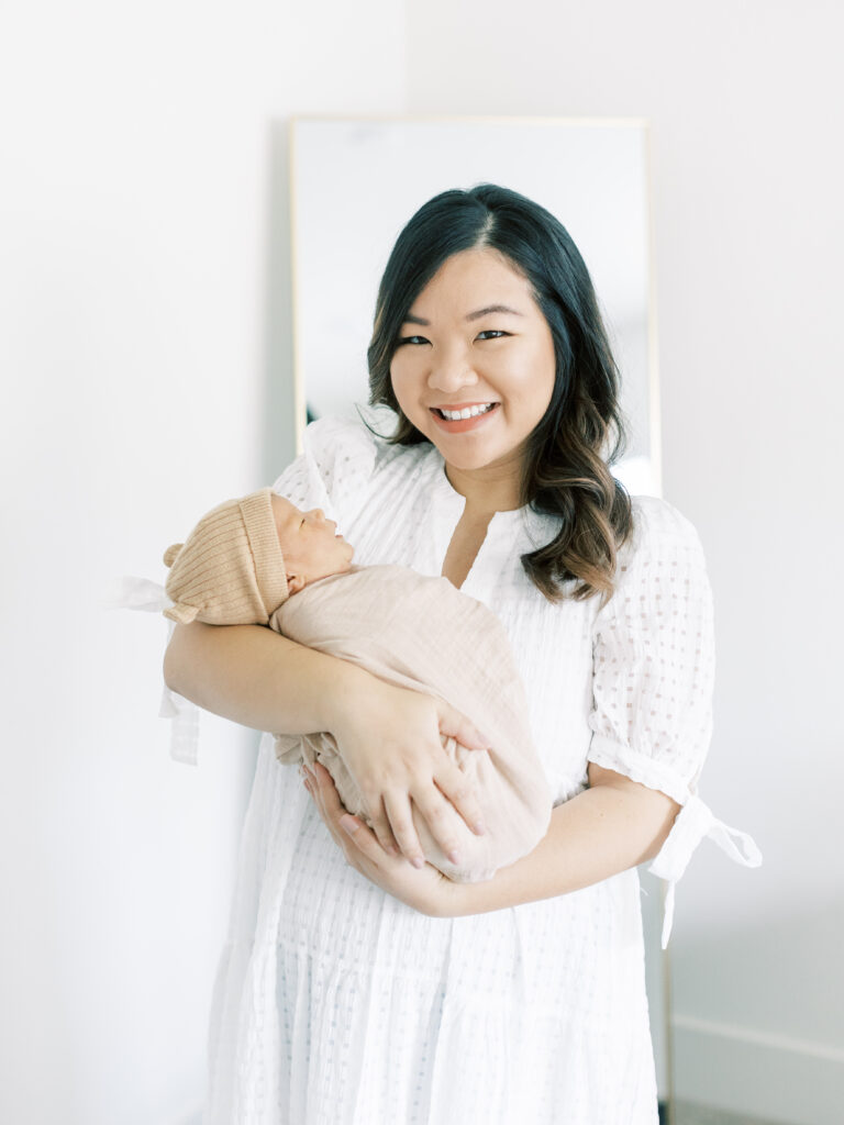 Marin Newborn Photography Session mother holding baby